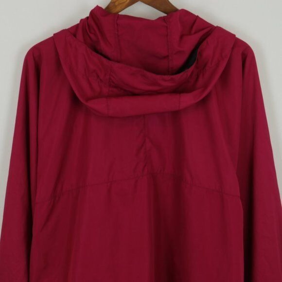 Lowe Alpine Men's Medium Red Pink Hooded 1/4 Zip Pullover Windbreaker Jacket - Picture 4 of 9